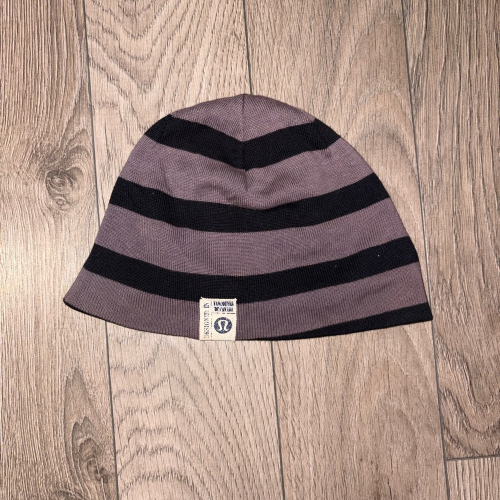 Striped Black and Brown Beanie